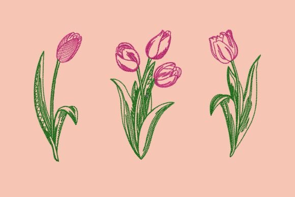 Bundle of Tulips: A Fresh, Gift-Ready Embroidery Design