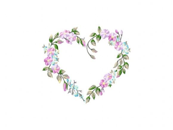 Heart Flowers: A Charming Embroidery Design for Meaningful Personalized Gifts