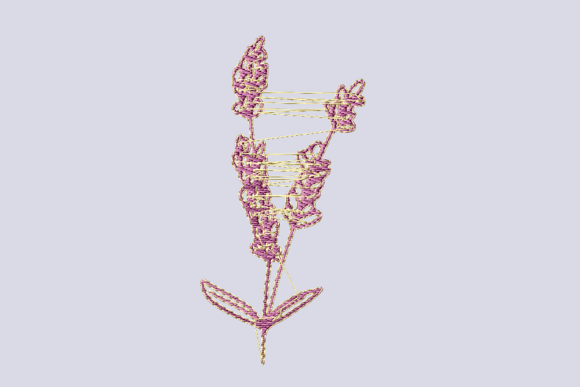 Lavender Flower Embroidery Design