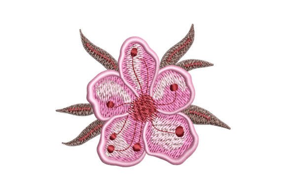 Single Sakura Flower Embroidery Design