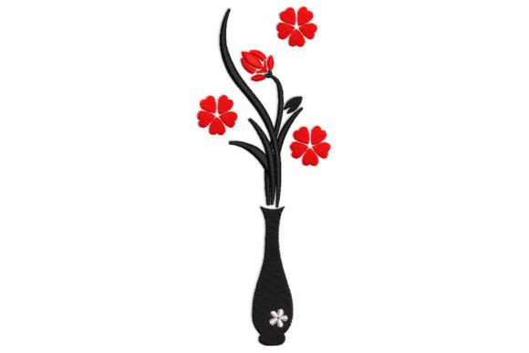 Vase Flower: A Whimsical Embroidery Staple for Boutique Apparel